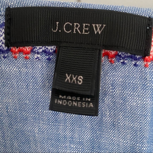 J.Crew Chambray Linen Cotton Blend Embroidered Beach Cover Up - Picture 3 of 11